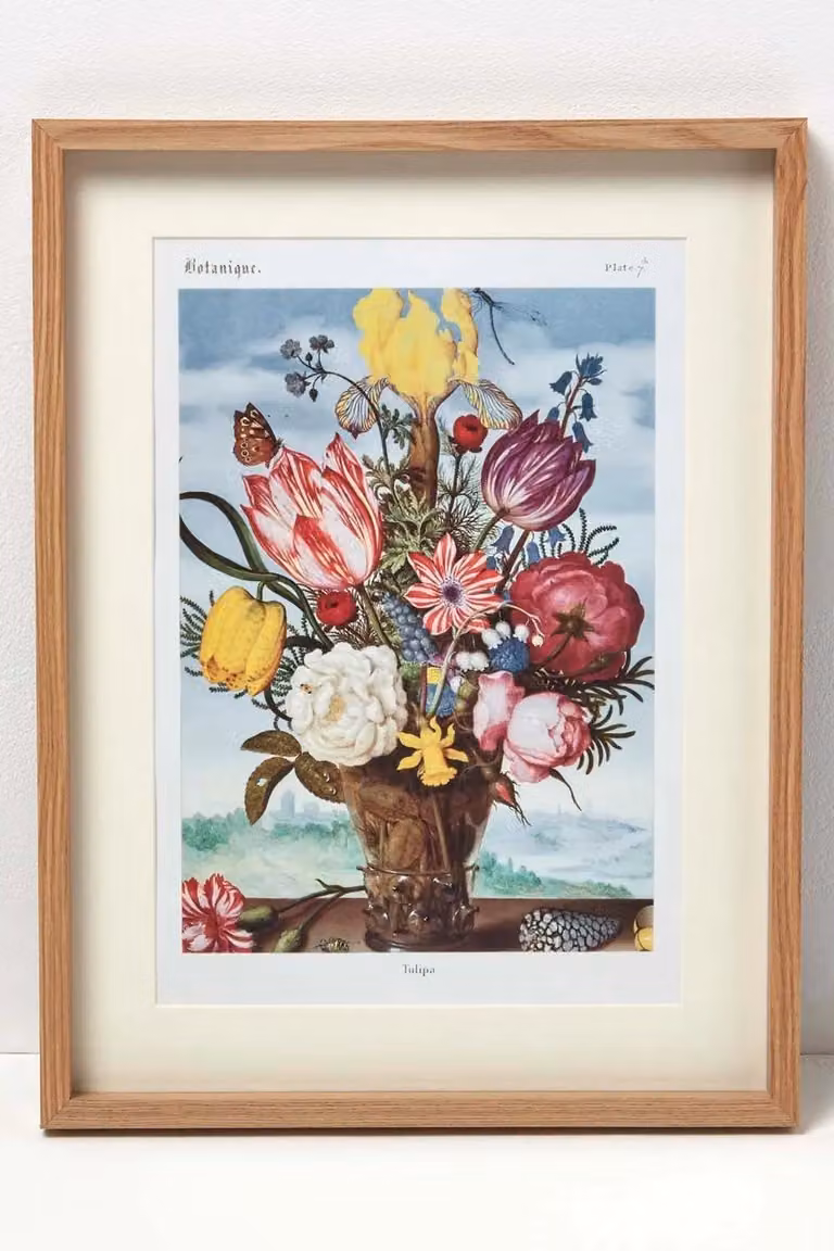 Homescapes Original Floral Wall Art Set, Set of 2 Multicoloured Botanical Prints Behind Glass, W/H: 30 x 40 cm
