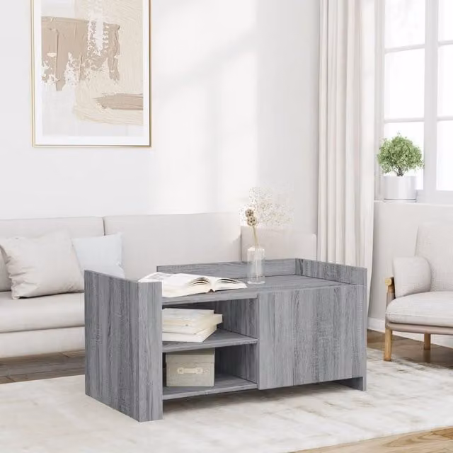 Berkfield Home Modern Grey Sonoma Coffee Table, W/D/H: 100 x 50 x 50 cm