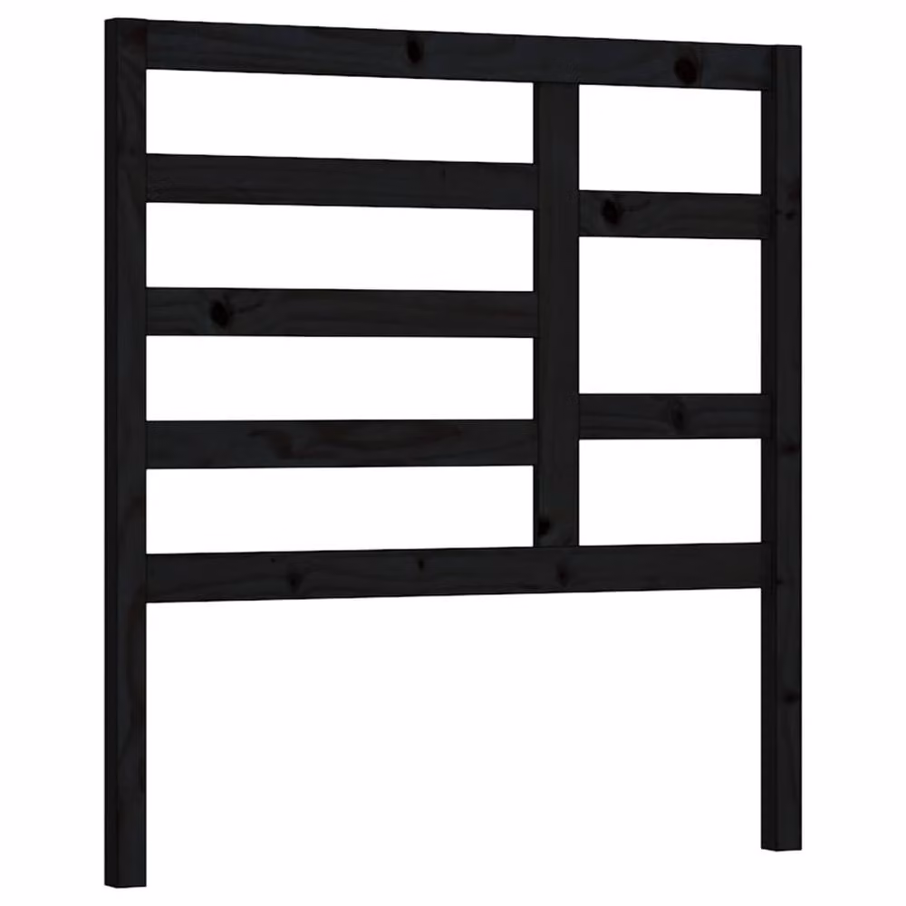 Berkfield Home Beautiful Bed Headboard in Black Solid Pine, W/D/H: 106 x 4 x 104 cm – 2