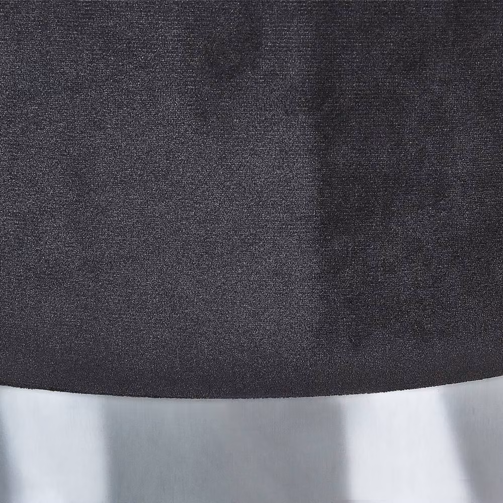 Wyld and Coco Set of 2 Black Velvet Cylindrical Pouffes with Metallic Band – 5