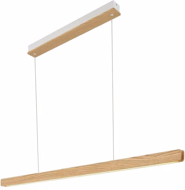 Nordlux Ilgas Scandinavian Suspended Pendant Light in Brown Wood with Dimmable Warm White LED – 1