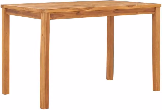 Berkfield Home Garden Dining Table in Brown Solid Teak Wood, W/D/H: 120 x 70 x 77 cm
