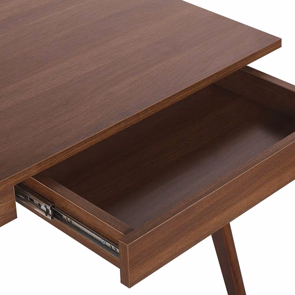 Wyld and Coco Mid-Century Brown Oak Writing Desk, W: 120 cm, D: 70 cm, H: 75 cm – 4