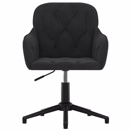 vidaXL Set of 2 Black Velvet Swivel Dining Chairs, W: 55 cm, D: 59.5 cm, H: 77 cm – 6