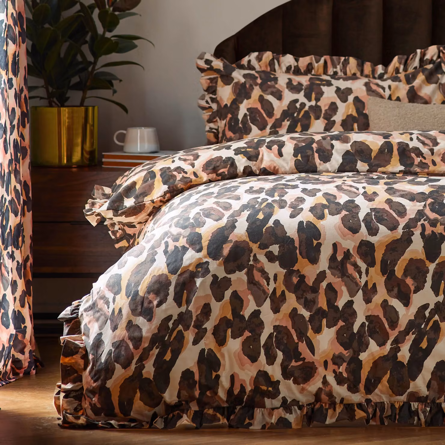 Furn Leopard Print Cotton Mako Satin Duvet Cover and Pillowcase Set, Multicolour, W: 90 cm, L: 200 cm – 3