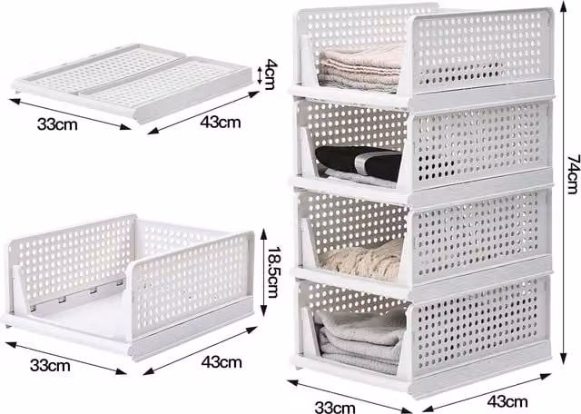 Kidkid Stackable Pull-Out Childrens Wardrobe Drawers, White