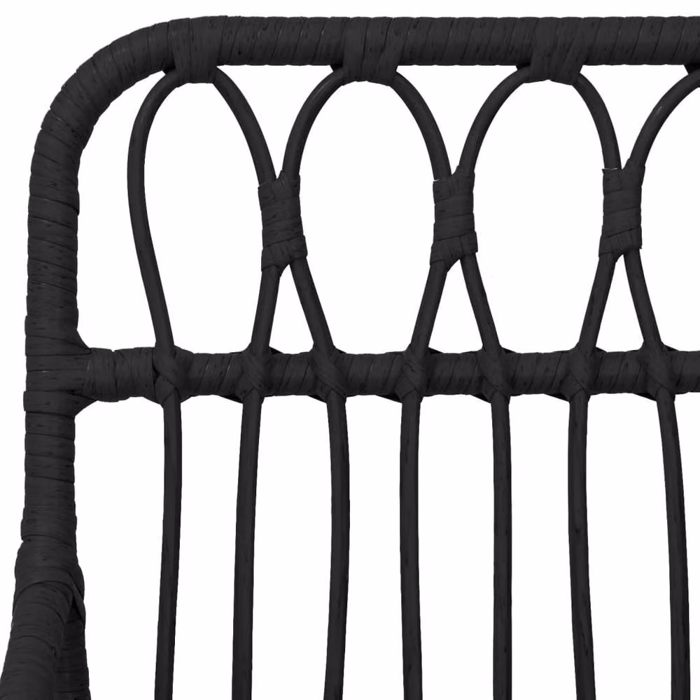 Berkfield Home 5 Piece Black Poly Rattan Garden Dining Set – 3