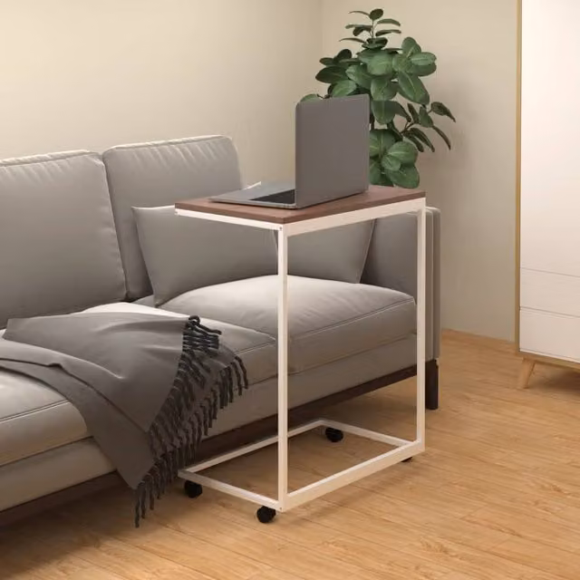 Berkfield Home White Side Table with Castors, W/D/H: 55 x 35 x 70 cm – 1