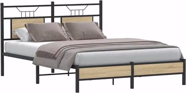 Berkfield Home Sonoma Oak King Size Bed Frame with Drawers in Brown, W/D/H: 150 x 200 x 91.5 cm – 1