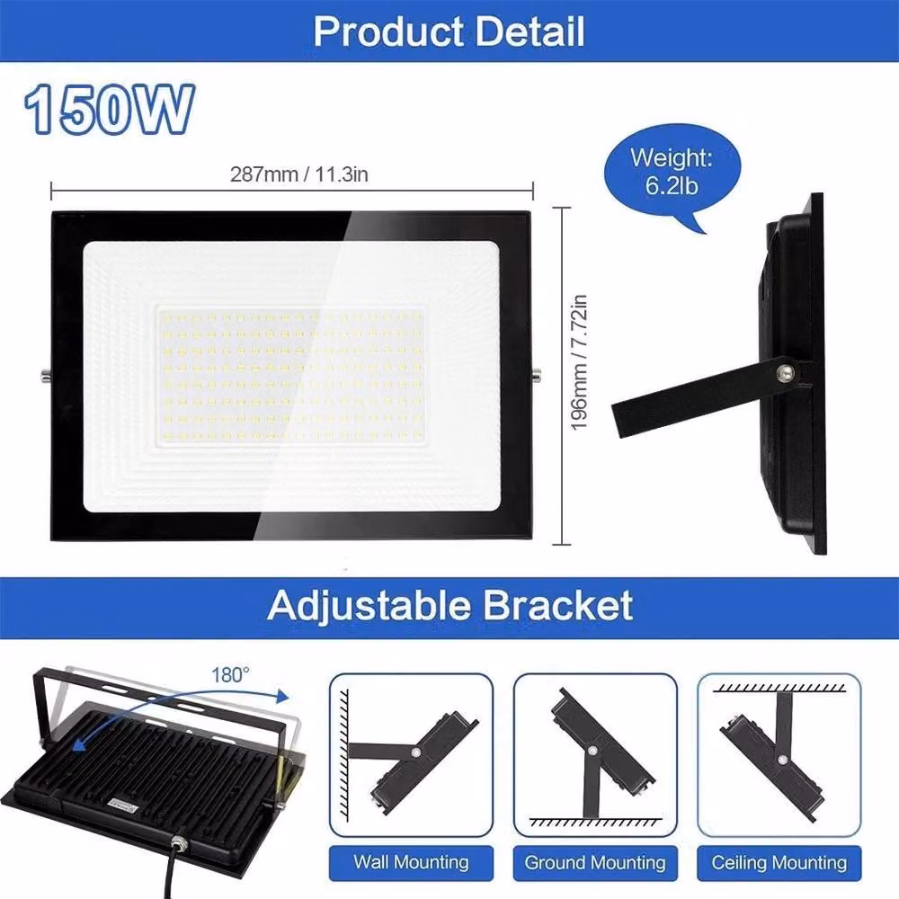 NESTLUNE LED Outdoor Security Floodlight in Black, IP65 Waterproof – 5