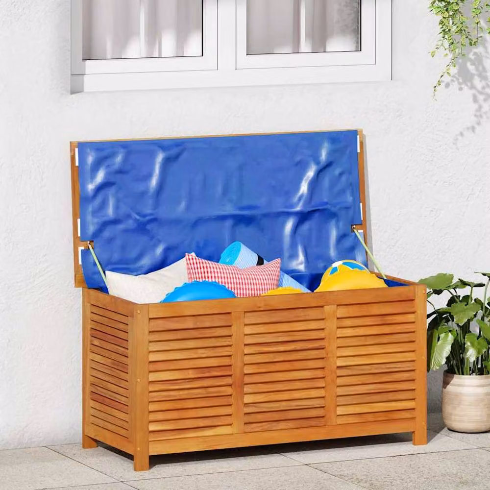 Berkfield Home Garden Storage Box with Louver in Brown Solid Acacia Wood, W/D/H: 113 x 50 x 56 cm – 2