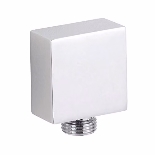 Nuie A3245 Modern Bathroom Shower Accessories Square Outlet Elbow, Chrome, W: 53 mm, H: 36 mm