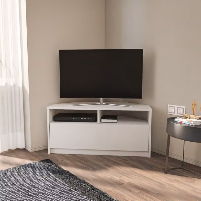 Decorotika Comero White Minimalist TV Unit