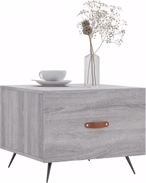 Berkfield Home Grey Sonoma Decorative Coffee Table, W/D/H: 50 x 50 x 40 cm