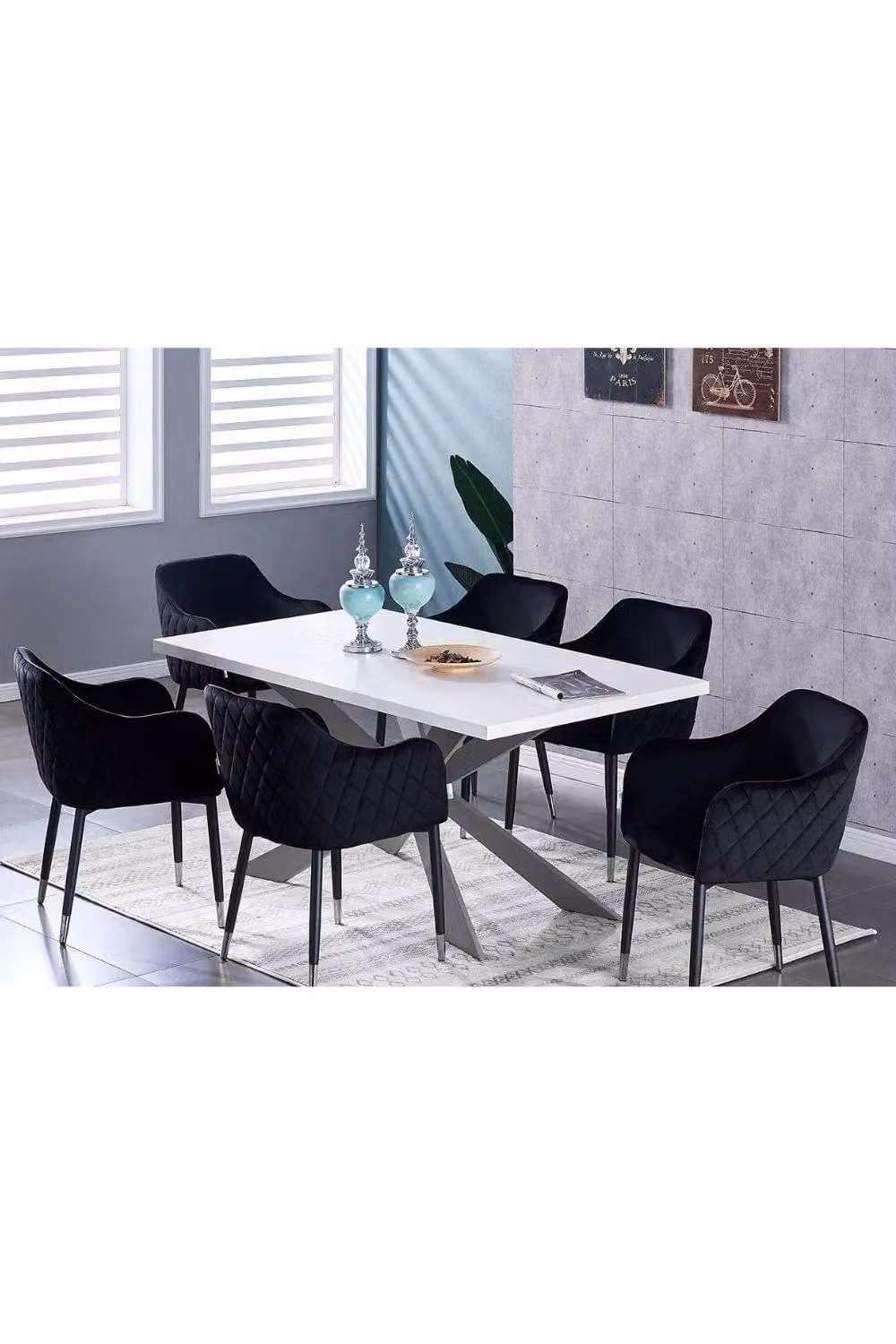 Life Interiors Verona Velvet Dining Chair in Black with Silver Accents – 4