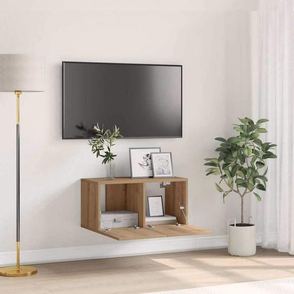Berkfield Home Artisan Oak Rectangular TV Cabinet Set in Brown – 2