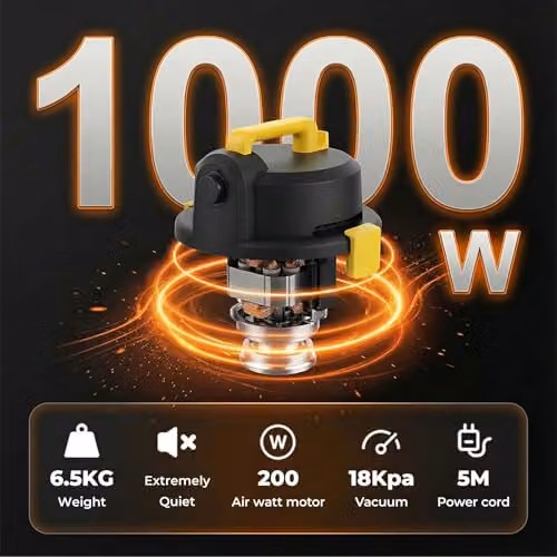 Spector Wet and Dry Cylinder Vacuum Cleaner, 1000W, 15L, Black – 9