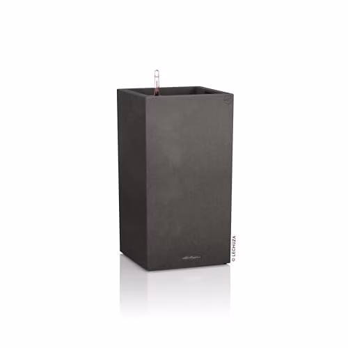 Lechuza Canto Stone 30 Self Watering Plant Pot in Graphite Black, H56 x W30 x D30 cm – 1