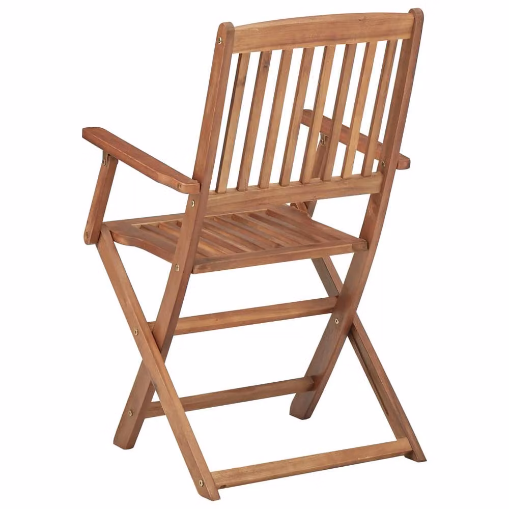 Berkfield Home Set of 2 Folding Outdoor Chairs in Brown Oiled Acacia Wood – 2