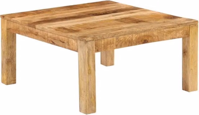 Berkfield Home Square Mango Wood Coffee Table in Brown, W/D/H: 80 x 80 x 40 cm