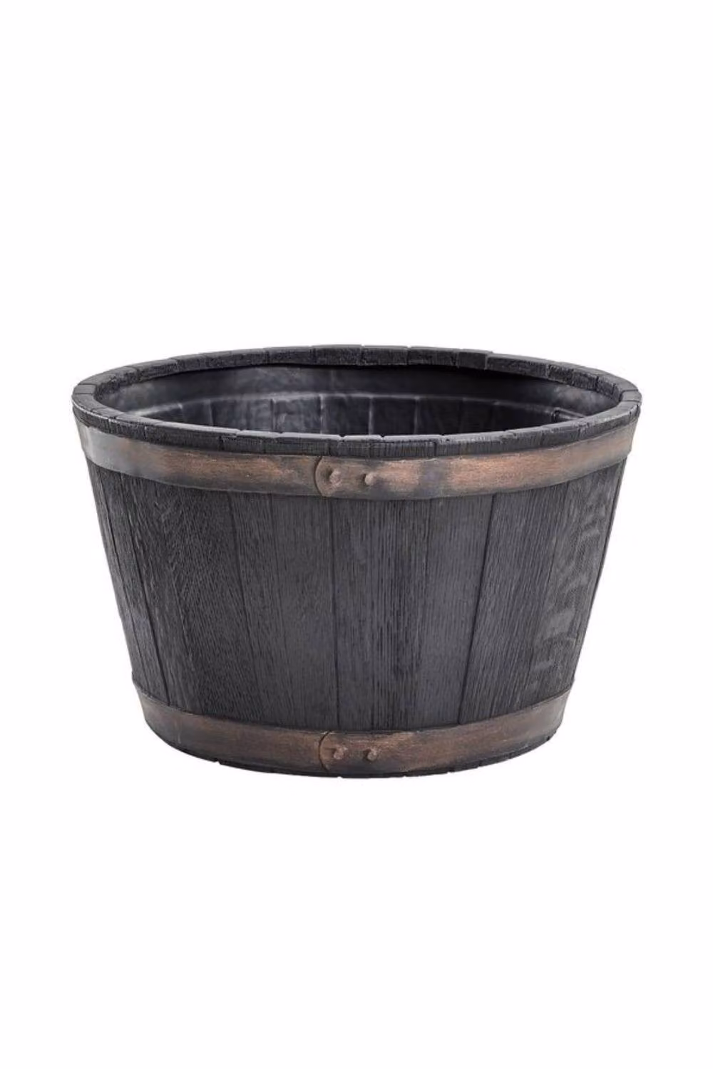 KDMD Black Oak Barrel Wood Planter Tub, Diameter: 63 cm – 2