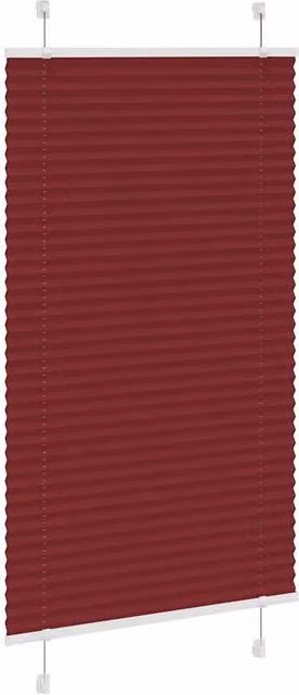 Berkfield Home Single Pleat Fabric Blind in Bordeaux Red, W: 80 cm, H: 100 cm