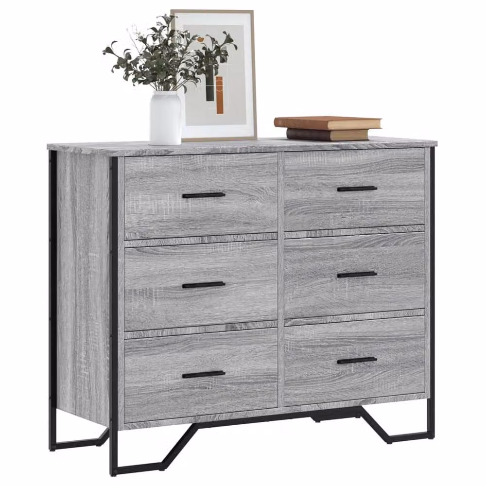 Berkfield Home Chest of Drawers in Grey Sonoma, W/D/H: 91 x 35.5 x 74.5 cm – 2