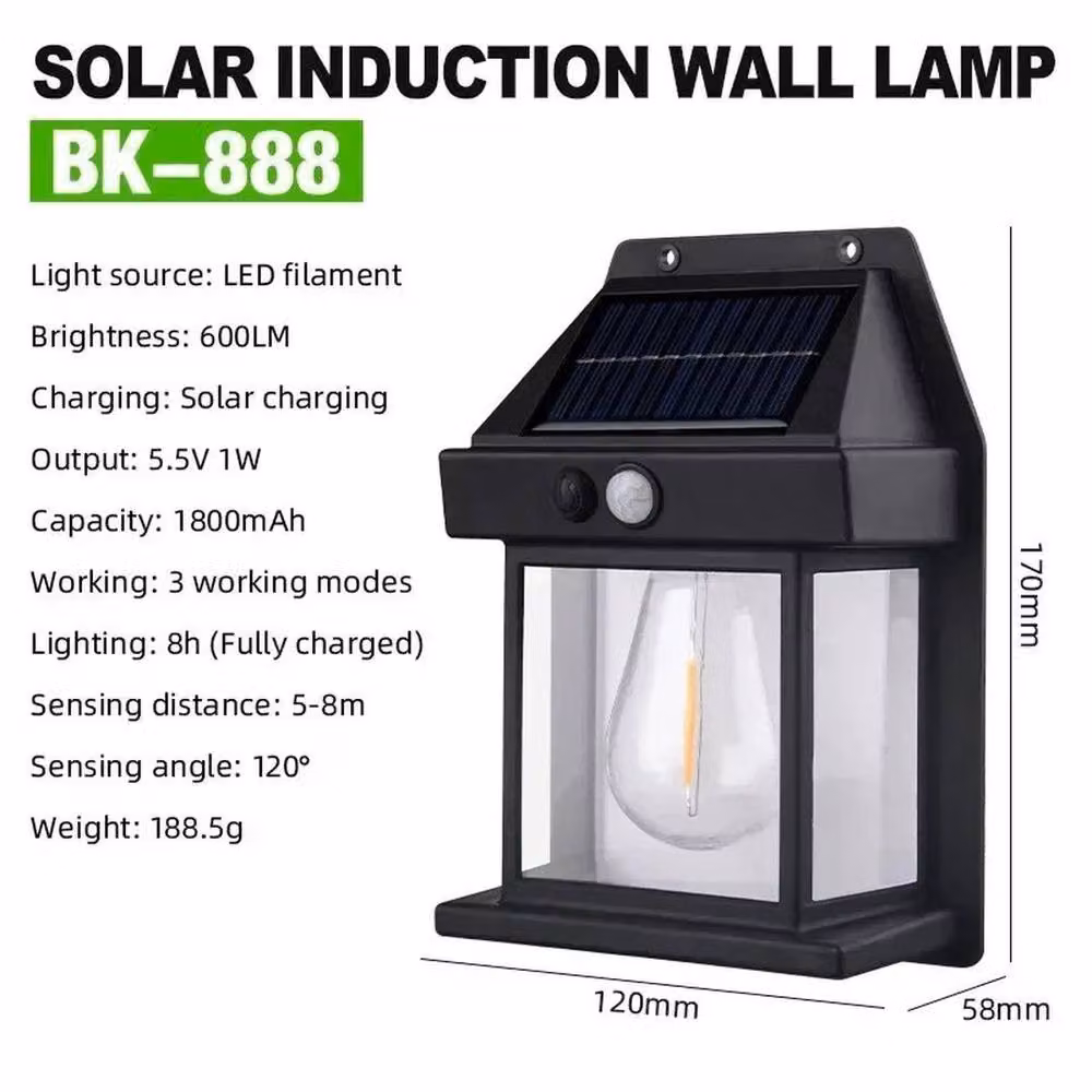 Kelvenix 4-Pack Solar Powered Black Garden Wall Lights with Motion Sensor and Warm White LED – 2