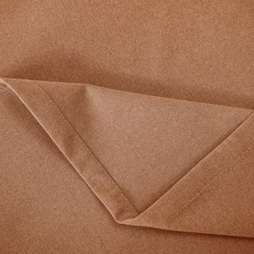Happy Homewares Modern Orange Linen Blackout Eyelet Curtains, 2 Panels, Width: 117 cm, Drop: 137 cm – 3