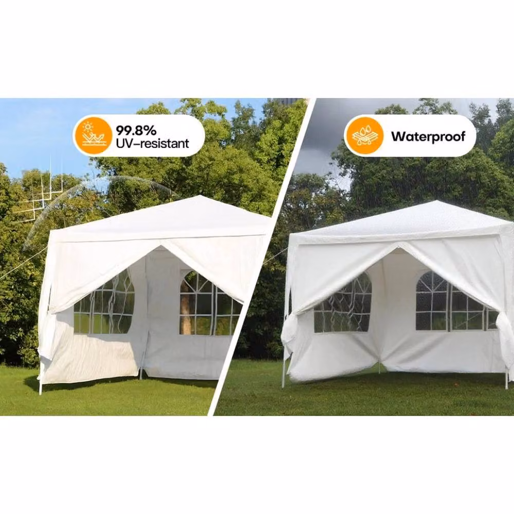 Hinsinc White Waterproof Party Gazebo Tent W/D: 300 x 300 cm – 3