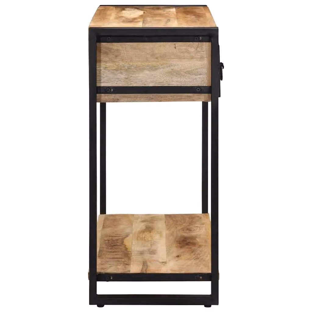 Berkfield Home Rustic Solid Mango Wood Console Table, Brown, W/D/H: 100 x 35 x 75 cm – 3