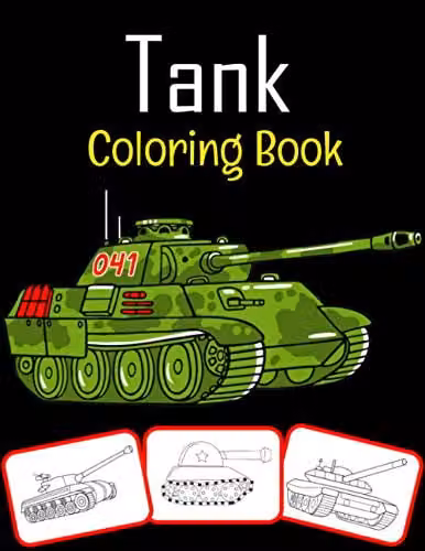 Tank Coloring Book for Kids with 100 Pages of Various Tank Images, Multicolour