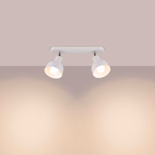 SOLLUX lighting Elba White Metal Wall Light with E27 Bulb Holder – 2