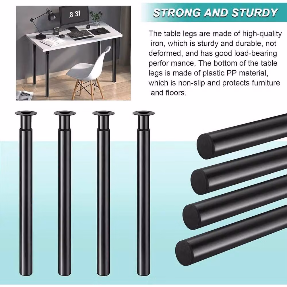 KORVIXA Black Kitchen Worktop Support Table Leg Set of 4 – 5
