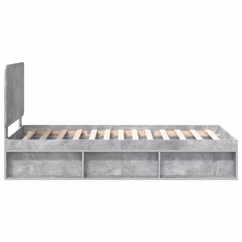 Berkfield Home Modern Grey Solid Pine Wood Bed Frame W: 75 cm, L: 190 cm – 2