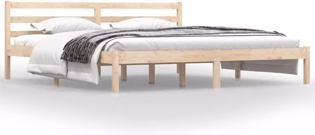 Berkfield Home Solid Wood Pine Bed Frame in Beige, W/D/H: 180 x 200 cm – 1