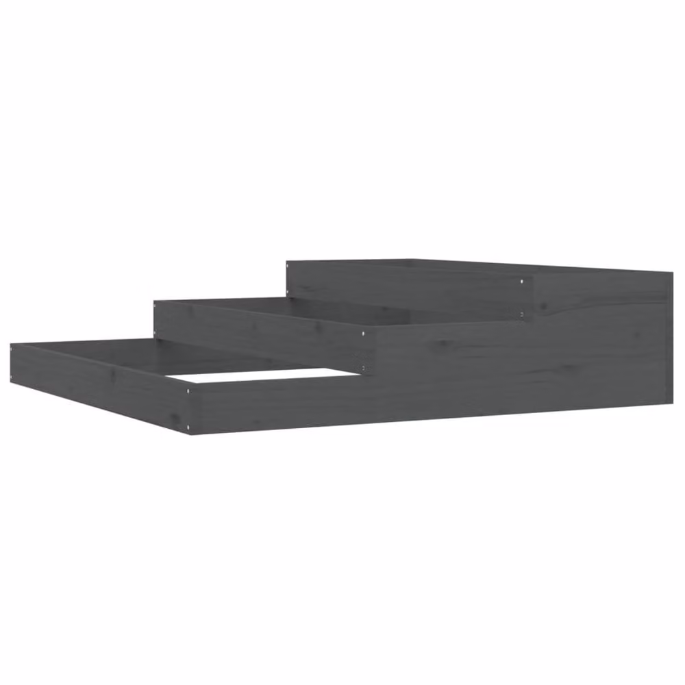 Berkfield Home Grey Solid Wood Pine Planter W/D/H: 107 x 107 x 27 cm – 3