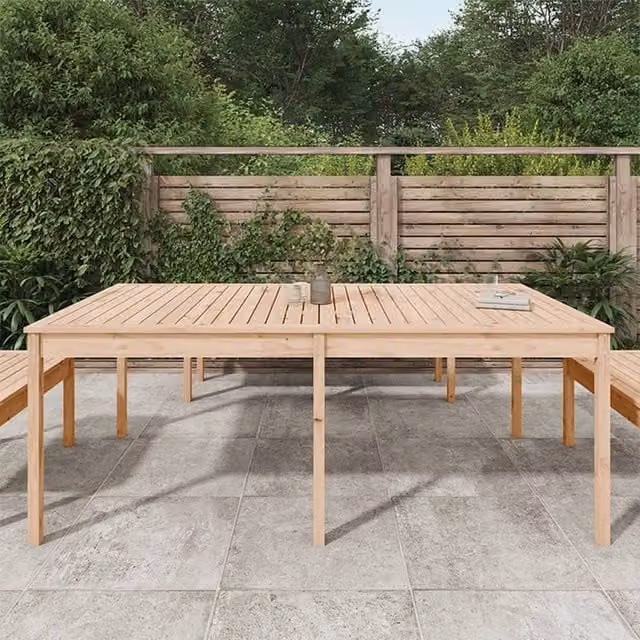 Berkfield Home Extendable Rectangular Garden Table in Brown Solid Pine, W: 203.5 cm, D: 100 cm, H: 76 cm – 1