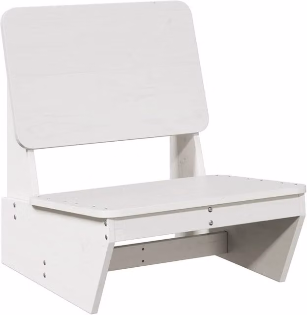 Berkfield Home White Rustic Pine Wood Garden Chair W: 60 cm, D: 64 cm, H: 70.5 cm – 1