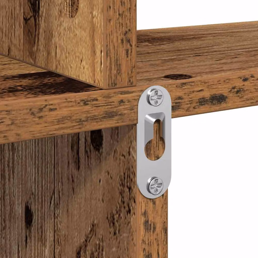 Berkfield Home Wall Shelf in Old Wood Brown, W/D/H: 80 x 15 x 78.5 cm – 4