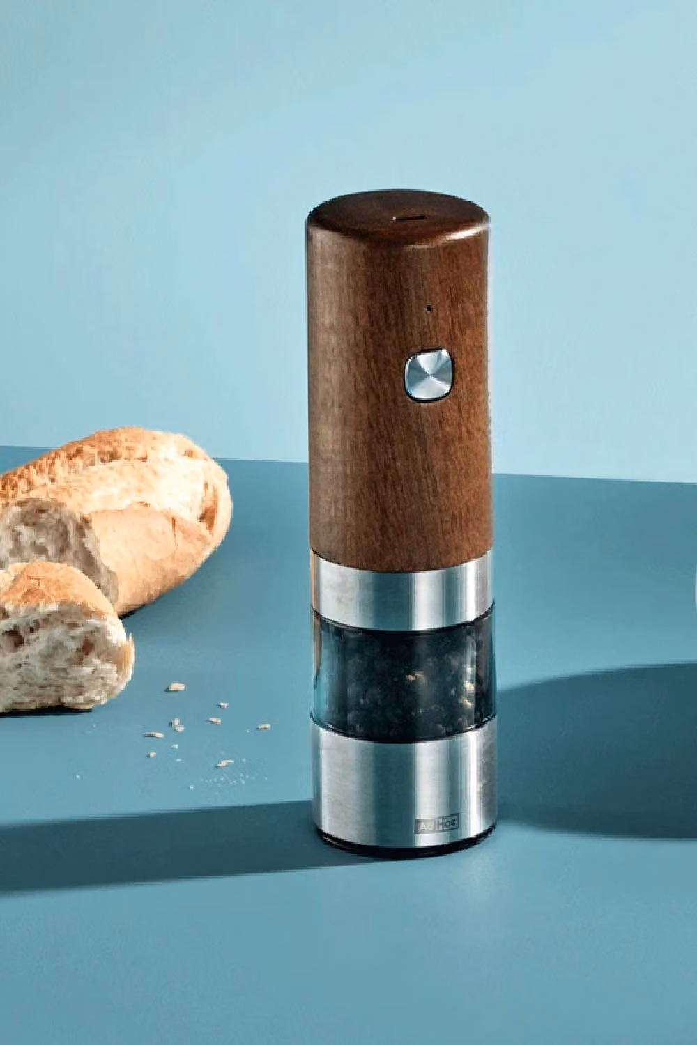 AdHoc Electric Acacia Wood Pepper and Salt Mill in Brown and Silver – 3