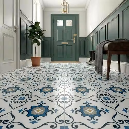 Arthouse Blue Motif Floor Tiles, 10 Tiles Per Pack, W/D/H: 30.5 x 30.5 x 30.5 cm – 2