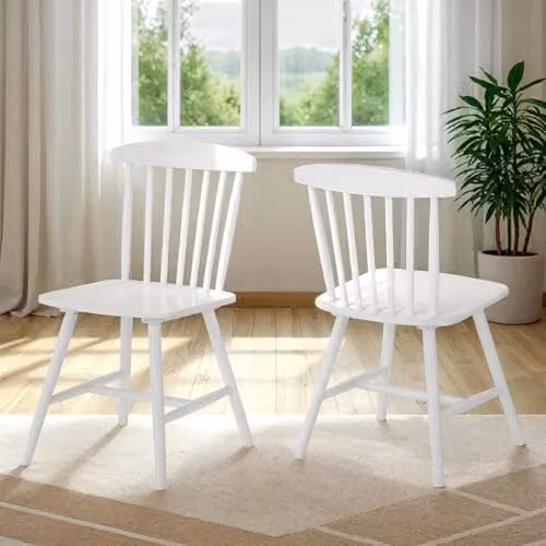Seconique Emery Dining Chairs, Set of 2, White Wood – 2