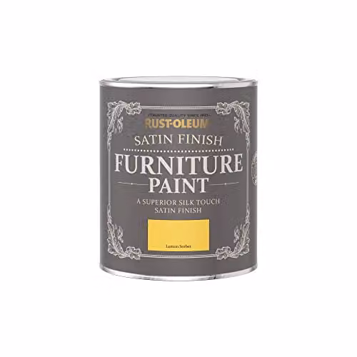 Rust-Oleum Satin Furniture and Skirting Board Paint, Lemon Sorbet Yellow, 750ml – 2