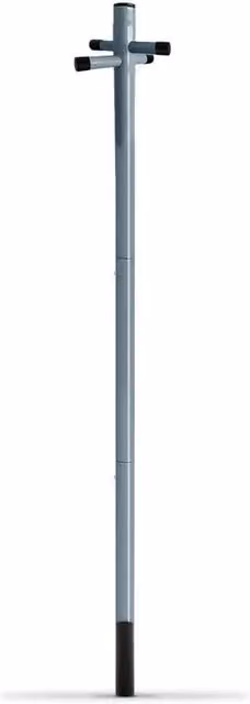 EONLION PRO Heavy Duty Galvanised Steel Washing Line Post with Socket, Grey, Height: 240 cm