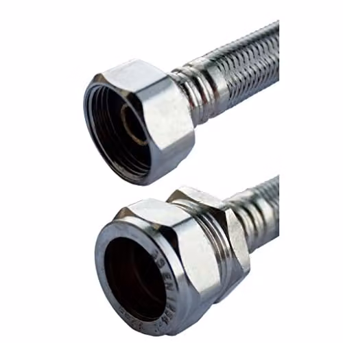 Oracstar Flexible Tap Connector, Silver, 15mm x 1/2", Length: 30 cm