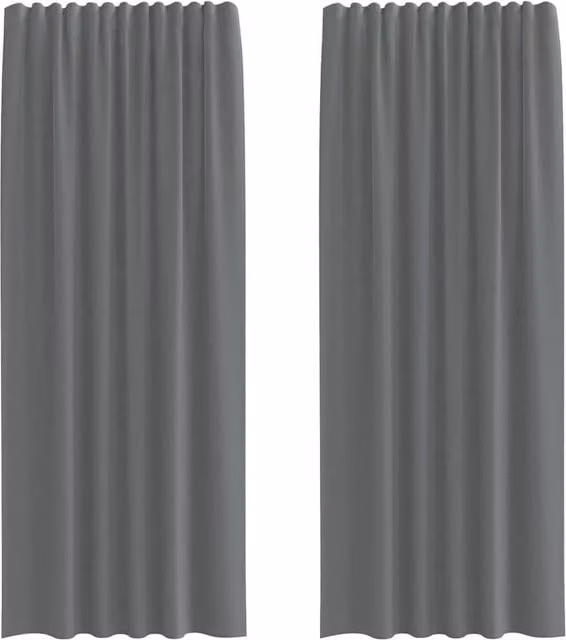 Berkfield Home Dark Grey Voile Fabric Panel Curtains with Rod Pockets, 2 Pack