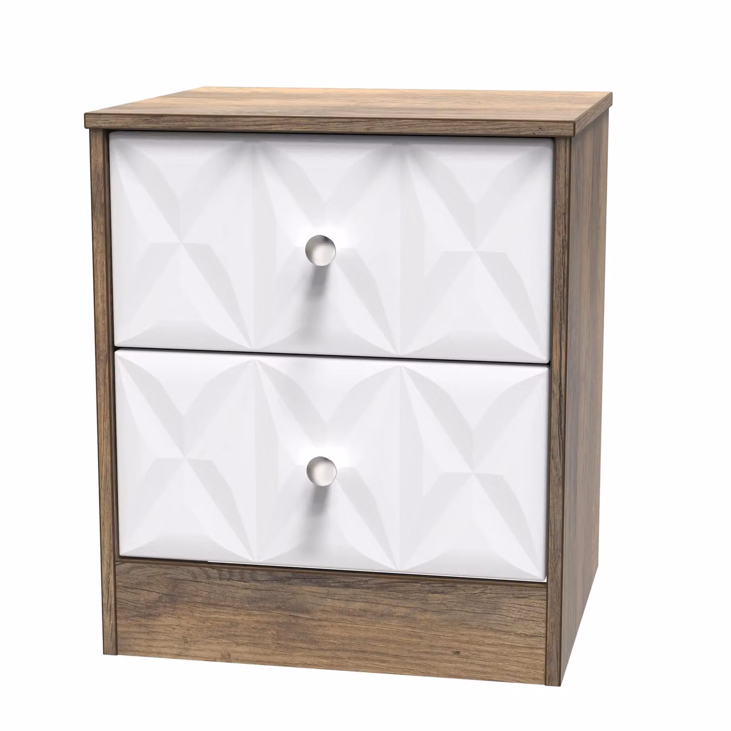 Ready Assembled 2 U Memphis 2 Drawer Bedside Cabinet in Dark Brown – 2