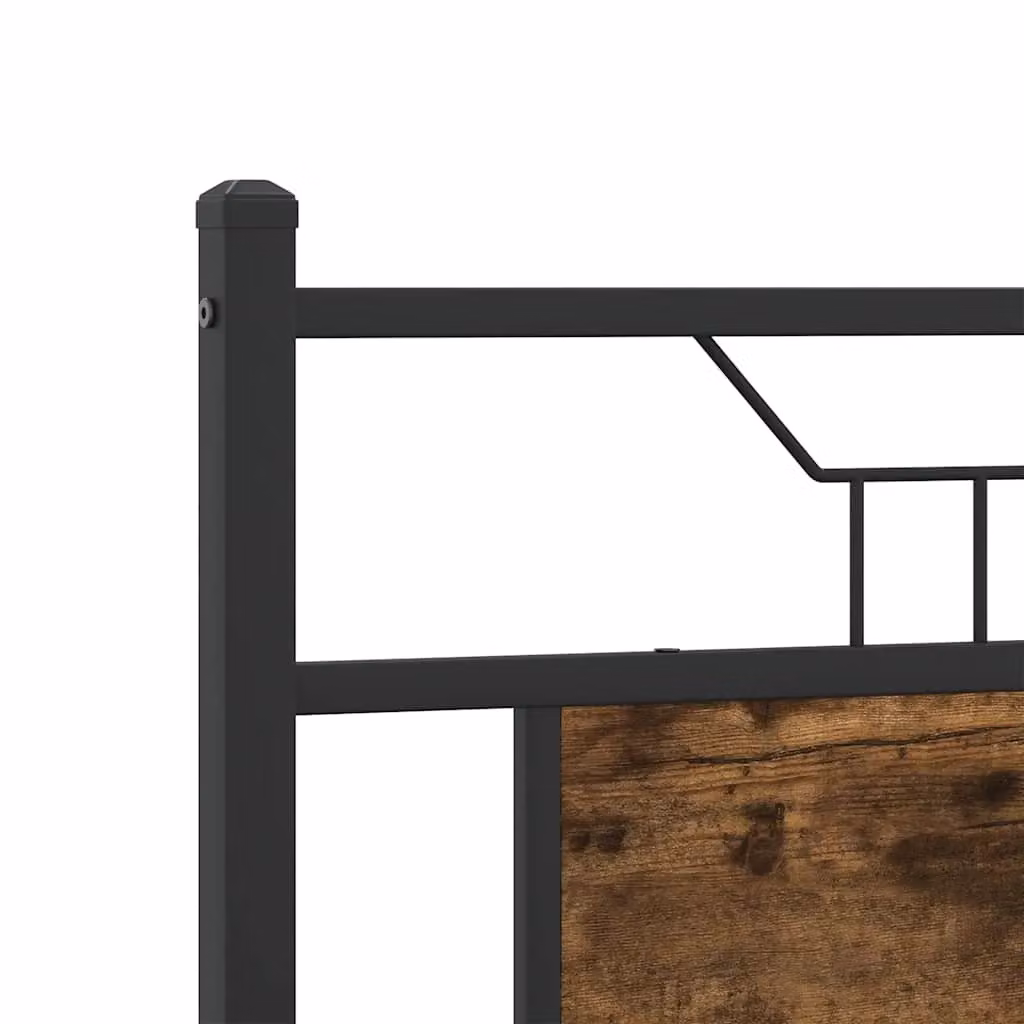 Berkfield Home Smoked Oak Bed Frame in Brown, W/D/H: 140 x 200 cm – 4