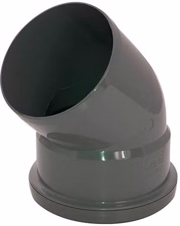 FloPlast Ring Seal Soil Bend Single Socket, 135 Degree, 110mm, Anthracite Grey